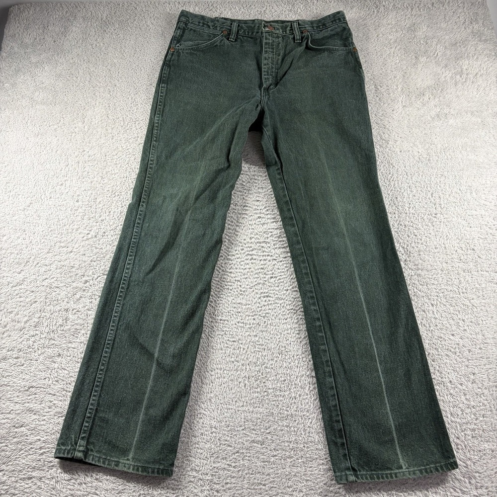 Vintage 90s Wrangler 936WGR Cowboy Cut Jeans Slim Fit Green‎ Mens 34x32 (32x30)